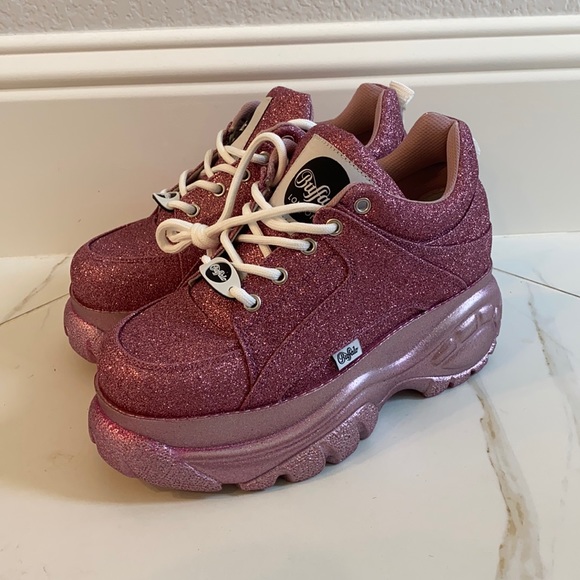 buffalo london Shoes - Buffalo London - Sparkle Pink Chunky Sneakers